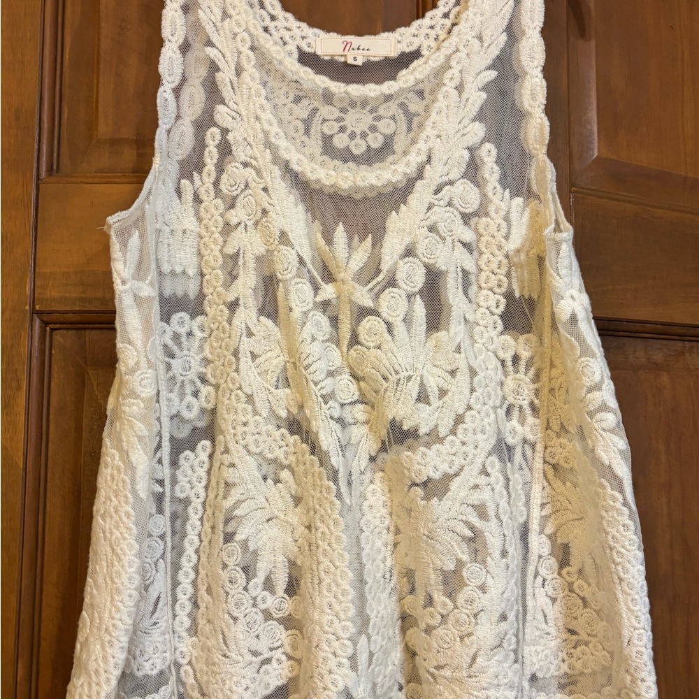 Ivory Lace Tank Top
